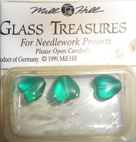 MIll Hill Glass Treasures - Green Hearts
