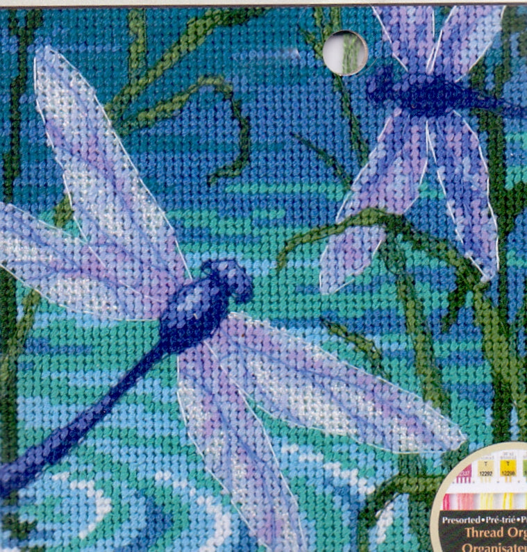 Dimensions Needlepoint Kit "Dragonfly Pair" Tandem Cottage Needlework