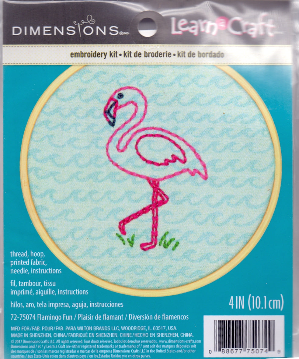 Embroidery Kit "Flamingo Fun" by Dimensions Tandem Cottage Needlework
