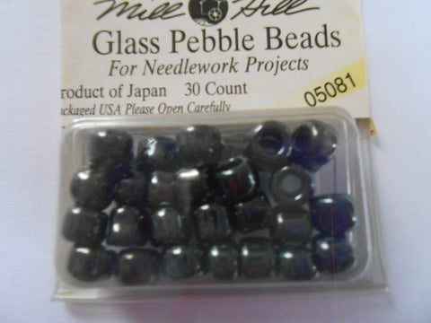Mill Hill Glass Pebble Beads Steel