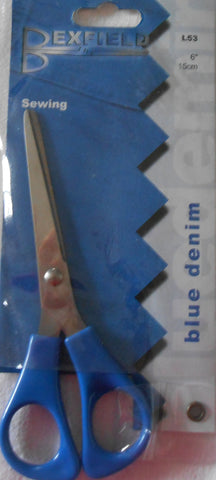 Bexfield Blue Denim Sewing Scissors 6"/15cms