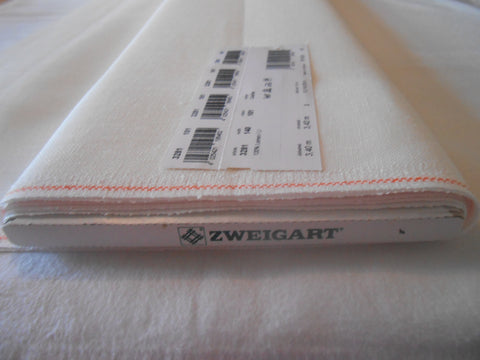 28 Count Zweigart Cashel Linen Antique White 49 x 70 cms