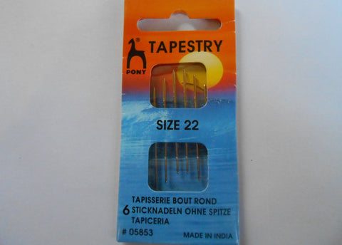Pony Tapestry Needles Size 22 - Pack of 6