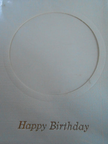 Impress Blank Happy Birthday Cards Pack of 5 Cream Circular Aperture 3"