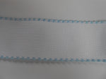Zweigart 2" Aida Band White with Pale Blue Scalloped Edge 1 metre
