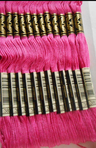 DMC six stranded threads Box of 12 Pink Colour Number 3805