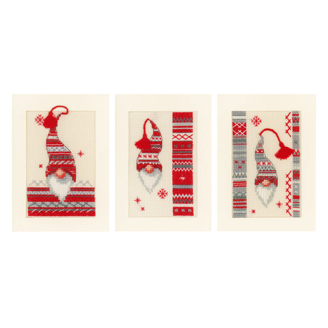Vervaco Christmas Card Kit Christmas Elf : Set of 3