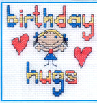DMC BIrthday Mini Counted Cross Stitch Kit "Birthday Hugs"