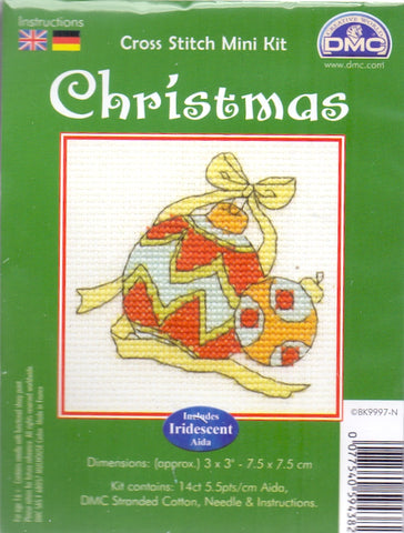 DMC Christmas Cross Stitch Mini Kit - Baubles